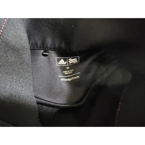 Adidas Golf Women's Pink Windowpane Full Zip Sweatshirt - Medium - Picture 4 of 7